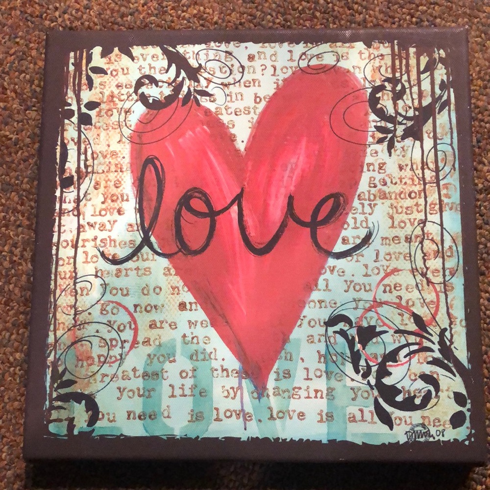 ‘Love’ heart canvas art
